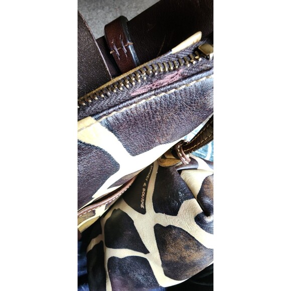 Dooney & Bourke Animal Print  Red Lining Leather Hobo Handbag and Make-up Bag - Picture 12 of 16